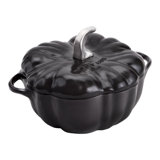 STAUB Cast Iron 3.5-Qt Pumpkin Cocotte With Stainless Steel Knob - Black