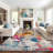 Noires Abstract Ivory/Gray/Blue Area Rug-1532949487