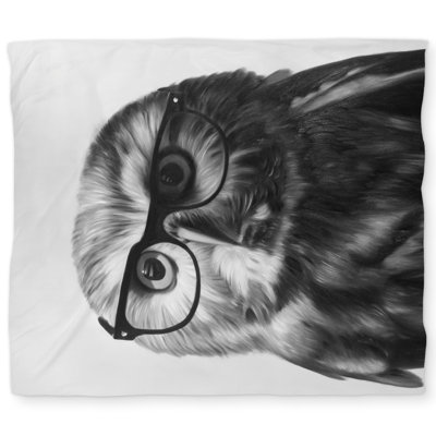 Northern Saw-Whet Owl Duvet Cover | Monochrome Animal Decor