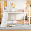 Twin Over Bunk Bed In White With & Slide - And Elegant Thrilling Sliding Adventure Secure Bedroom Excitement