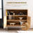Rattan Storage Cabinet Boho Sideboard Buffet Cabinet with Natural Rattan Doors