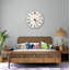 Horloge murale beige en verre trempé floral, décoration murale botanique élégante, idée de cadeau de pendaison de crémaillère unique, horloge murale art moderne, horloge de bureau-295767962-295767965