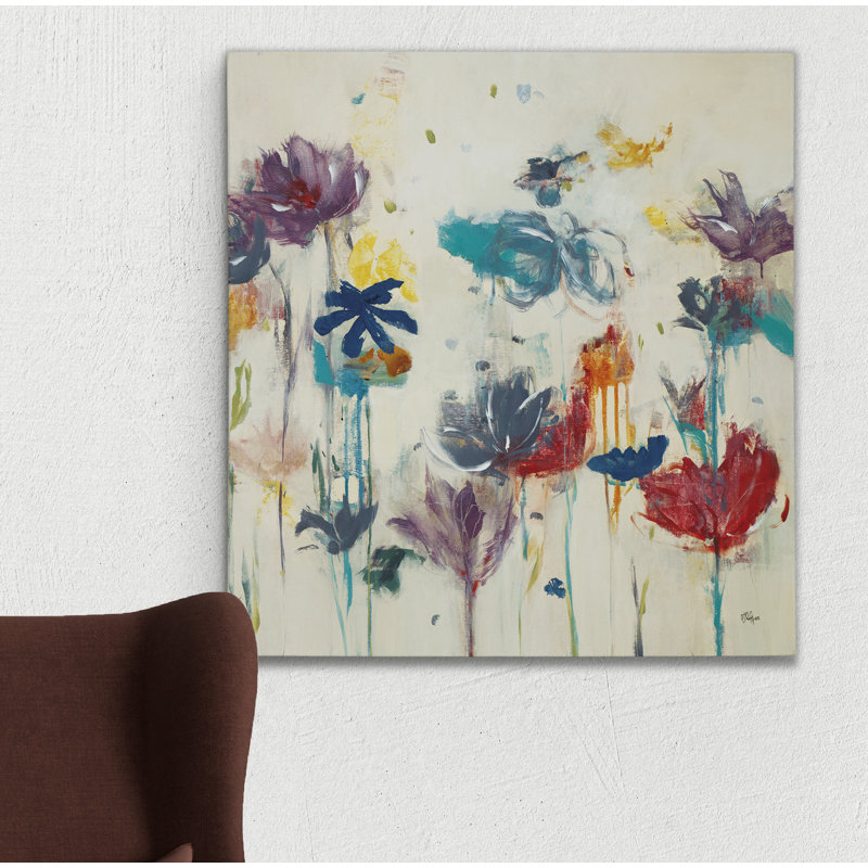 « floral splash ii », reproduction d’art sur toile tendue, H 10 po x l 10 po x P 1,5 po
