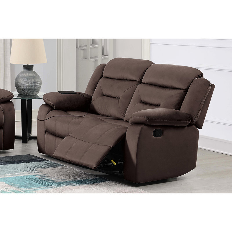 2 salons: velours chocolat et fauteuil inclinable avec capitonnage vertical
