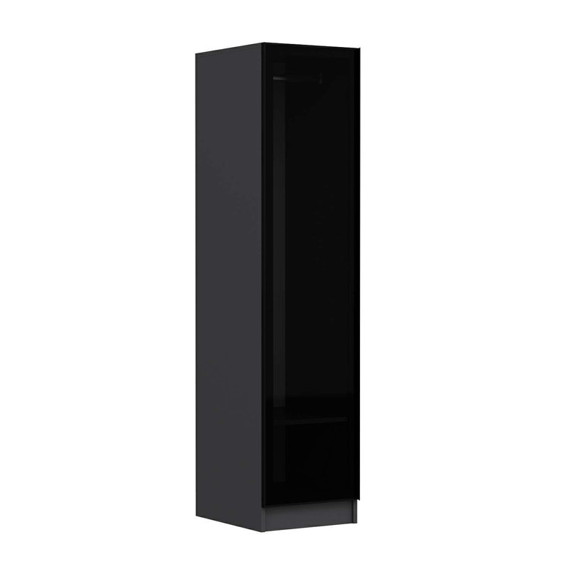 Elina Manufactured Wood Wardrobe, 190cm H x 45cm W x 52cm D, Black