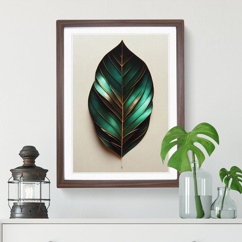 The Beautiful Leaf - Single Picture Frame Print, Walnut Framed, 64cm H x 46cm W x 2cm D