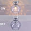 8 po Plafonnier semi-encastré chromé 1 lumière avec abat-jour sphérique en verre Smoky Stone, base E26, sans ampoules