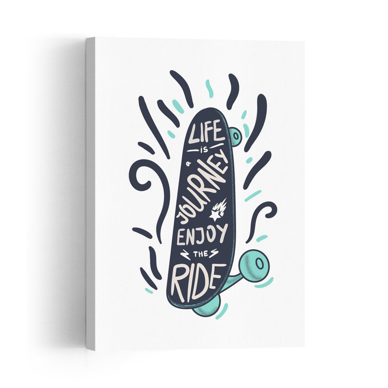 Affiche murale urbaine contemporaine sur le thème du skateboard, H 18 po x l 12 po