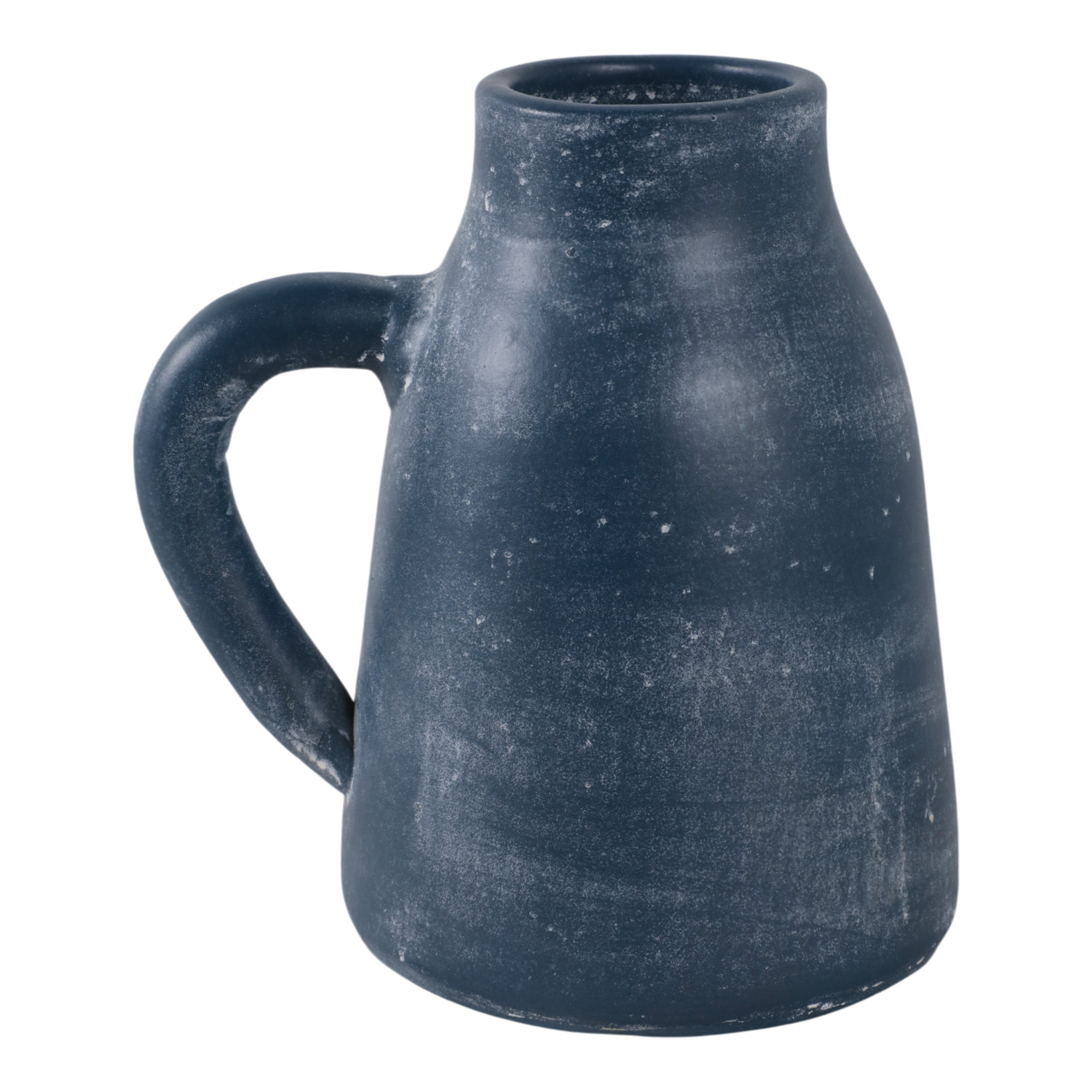 Anasta Handmade Terracotta Table Vase, Blue, Overall Height - 8.5"