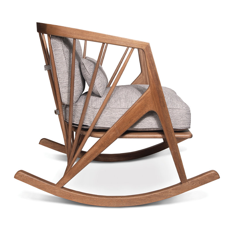 Victoria Solid Wood Rocking Chair, Natural, Bora Bora 07