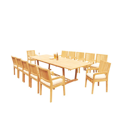 Maldives Rectangular 12 - Person 125" Long Dining Set