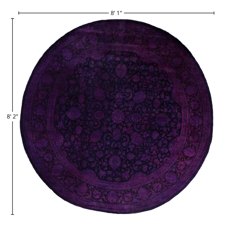 Overdyed One-of-a-Kind 8' 1" X 8' 2" Hand Knotted Area Rug