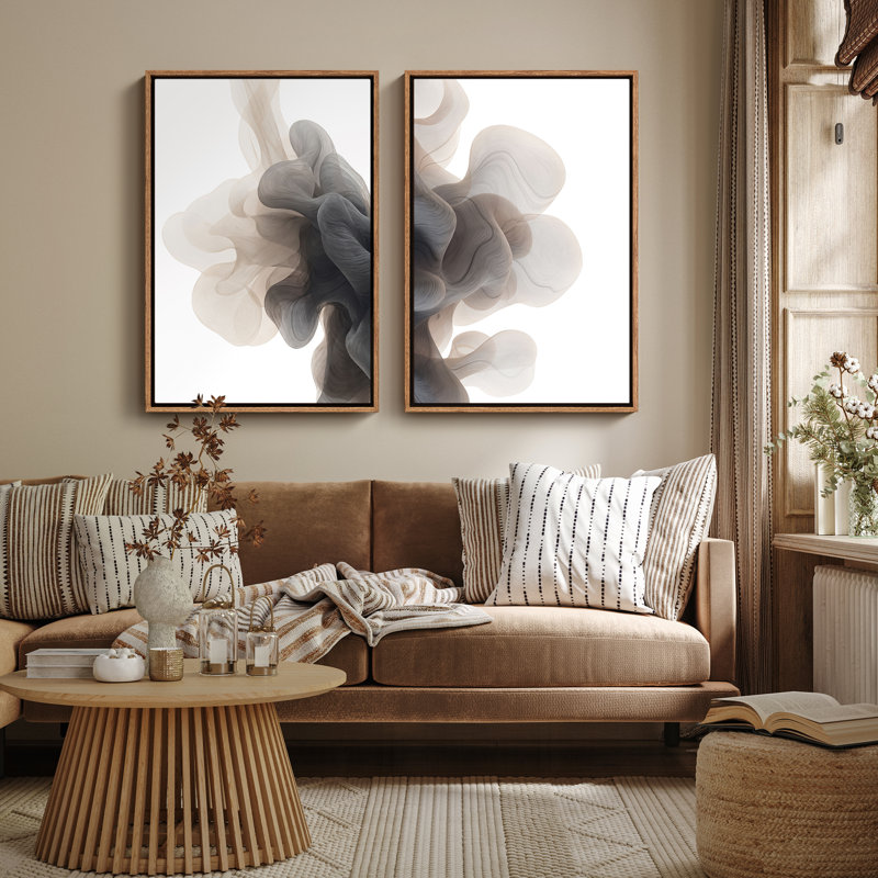 Art mural encadré, rétro, antique, classique pour chambre à coucher - 2 panneaux, H 24 po x l 16 po, Naturel
