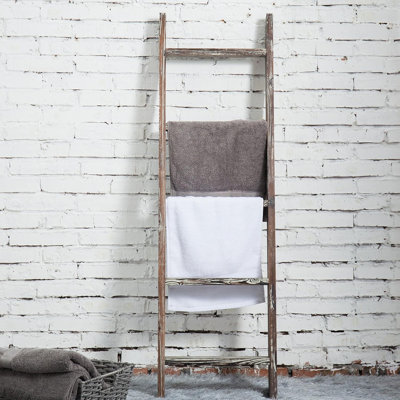 Wall-Leaning Towel Stand Rack 4.5 ft Blanket Ladder