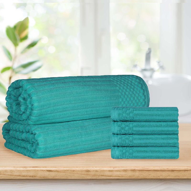 Ensemble de 4 serviettes de bain Keshayla, Turquoise