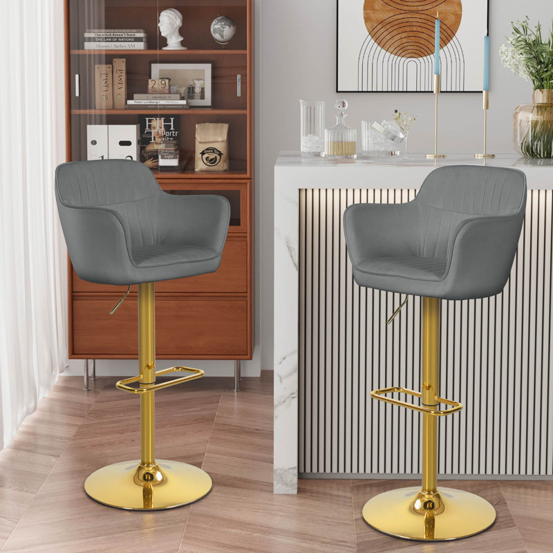 Tabouret tournant à hauteur réglable Jonesville, Gris