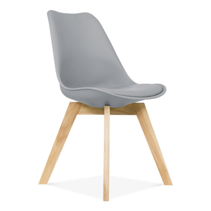 Ainoras 45 cm H Faux Leather Side Chair, Light Grey