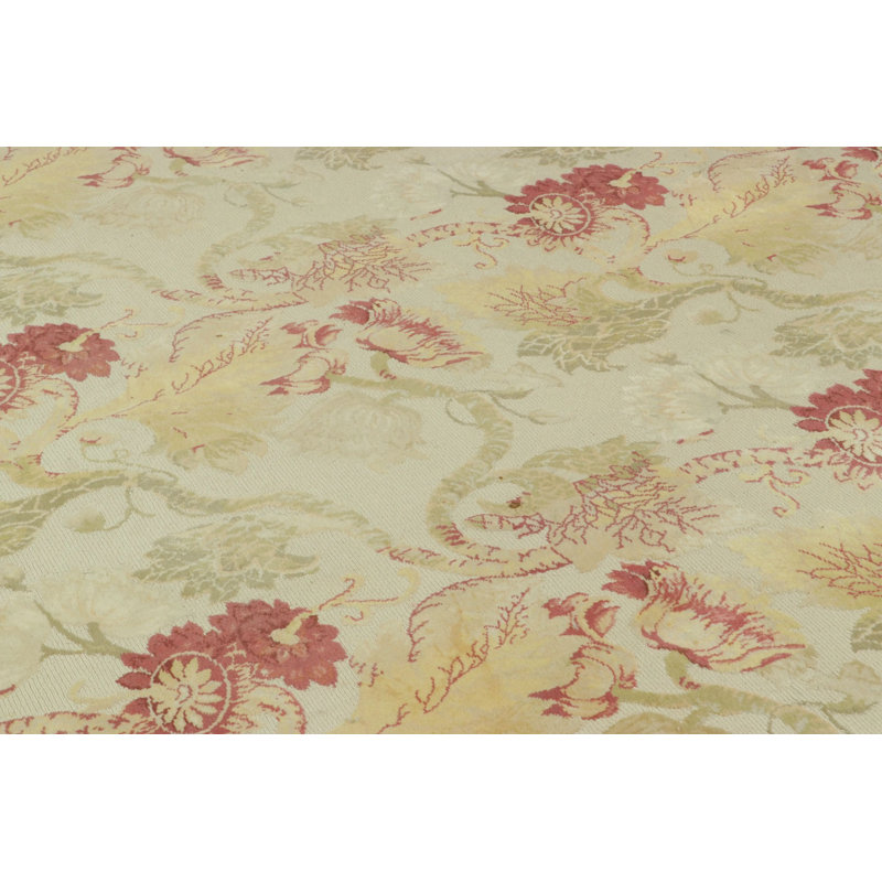 Rug & Kilim’S Contemporary Floral Relief Rug In Cream And Gold Tones