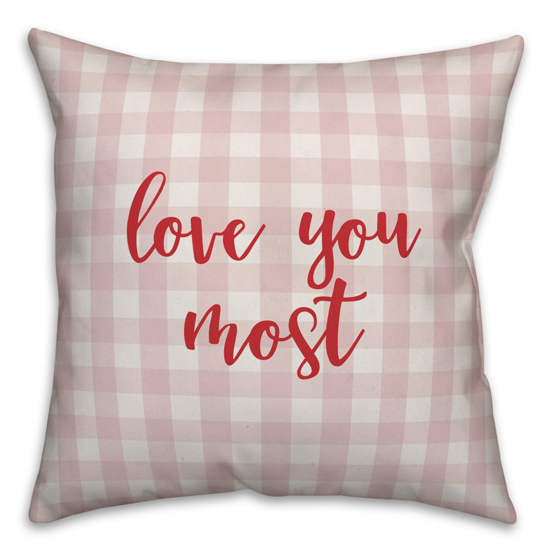  Coussin Love You Most, Coussin décoratif, Rose / Rouge