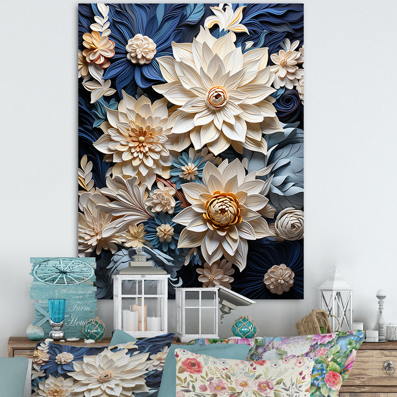 «Paper Mache Flower Blossums Radiance» sur toile, Toile tendue, H 20 po x l 12 po