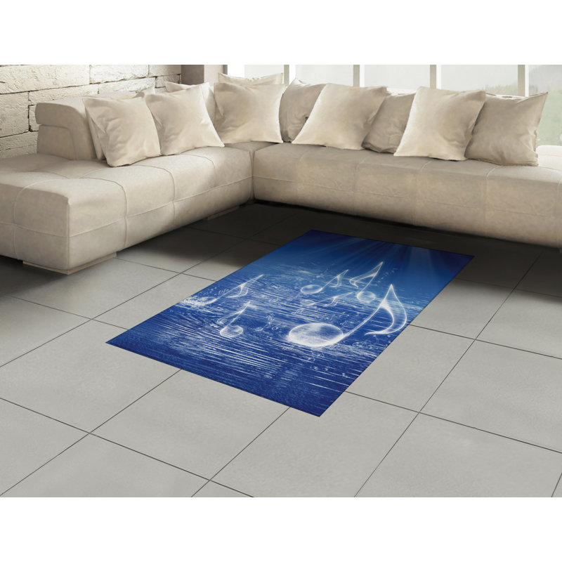 Ocean High Density Long Fiber Poly Threads Decorative Area Rug Carpet, Rectangle 4' x 5'8"