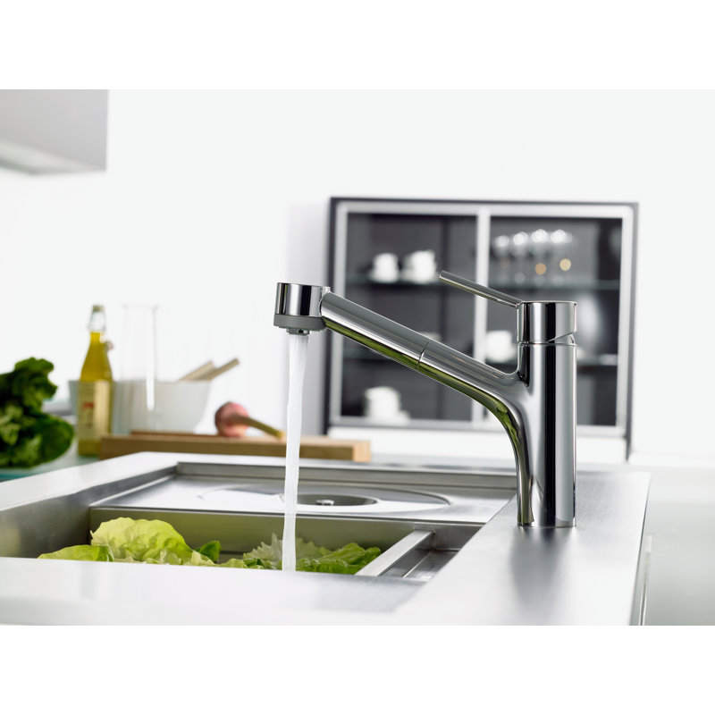 Talis S Pull Out Single Handle Kitchen Faucet, Steel Optik