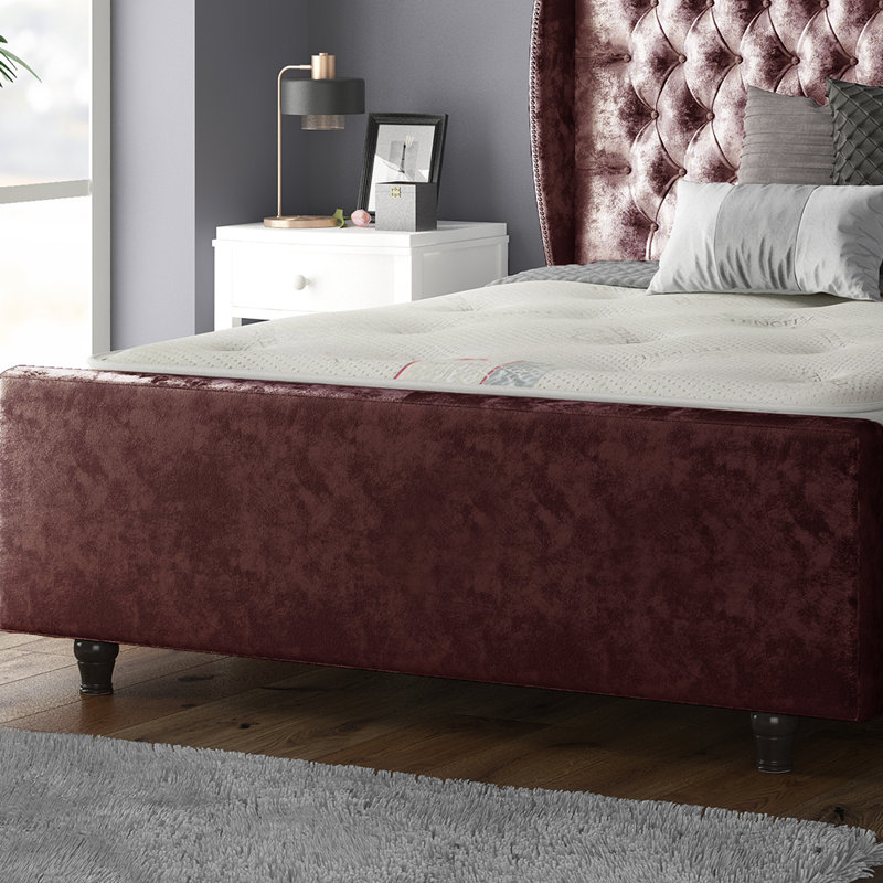 Barthel Upholstered Bed, Double (4'6), Silver