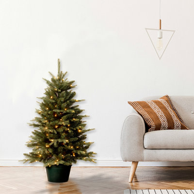 Potted 3' Pre-Lit Pine Christmas Tree