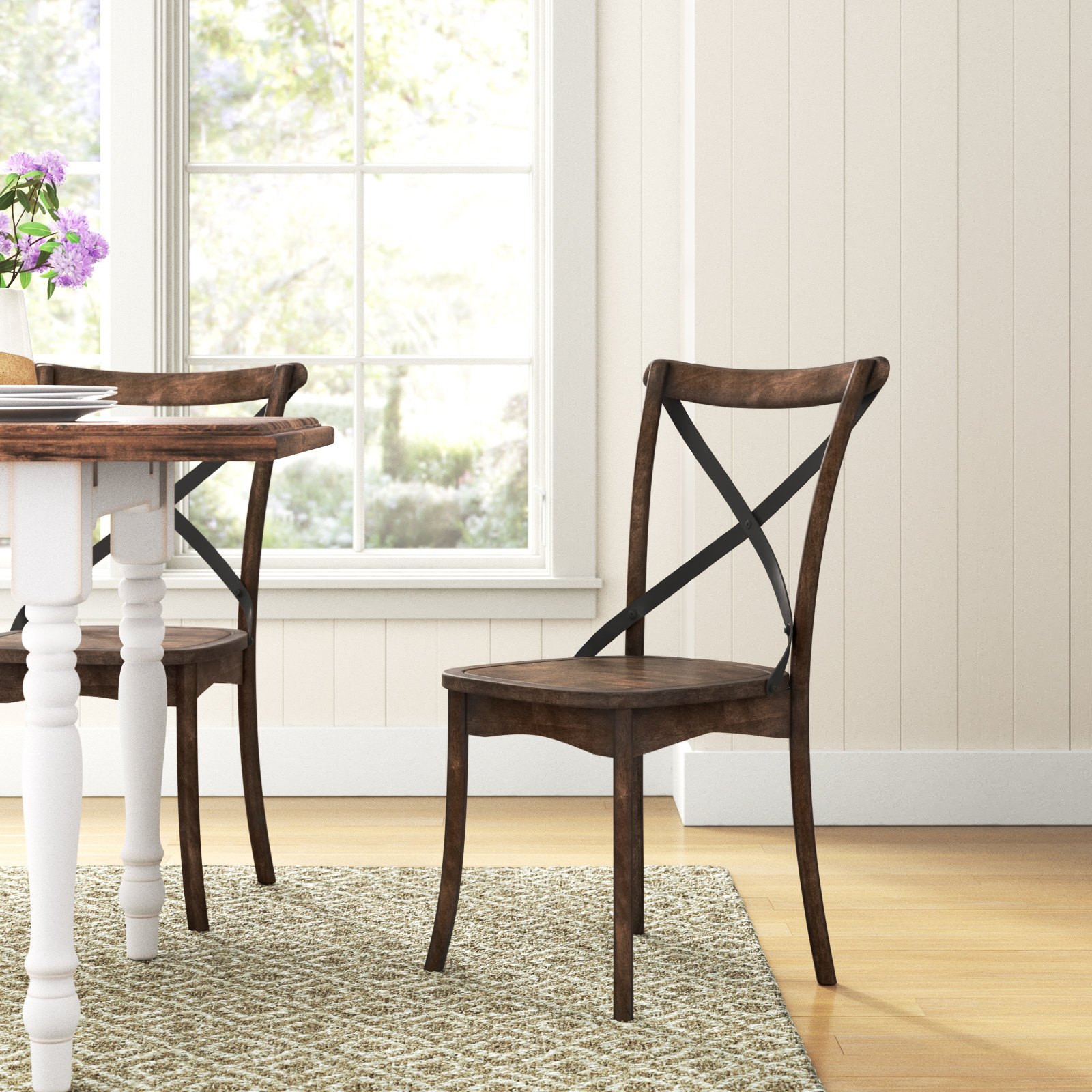Kelly Clarkson Home Hussey Side Chairs, Burnished Dark Oak