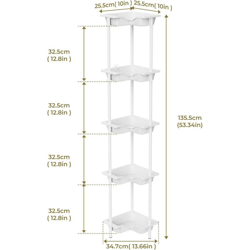 Freestanding Shower Caddy, White