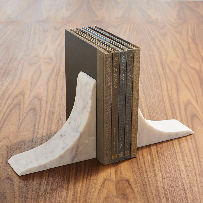 Sleek Bookend-White