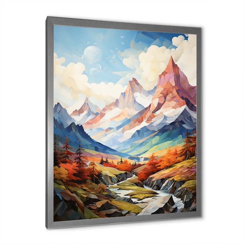 Batasi " Mountains Sharp Summer Peaks II ", Silver Picture Frame, 40" H x 30" W x 1.5" D