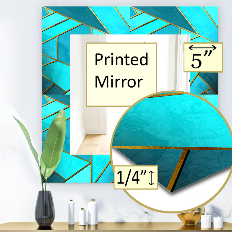 Flat Mirror, 39.4" H x 29.5" W, Blue