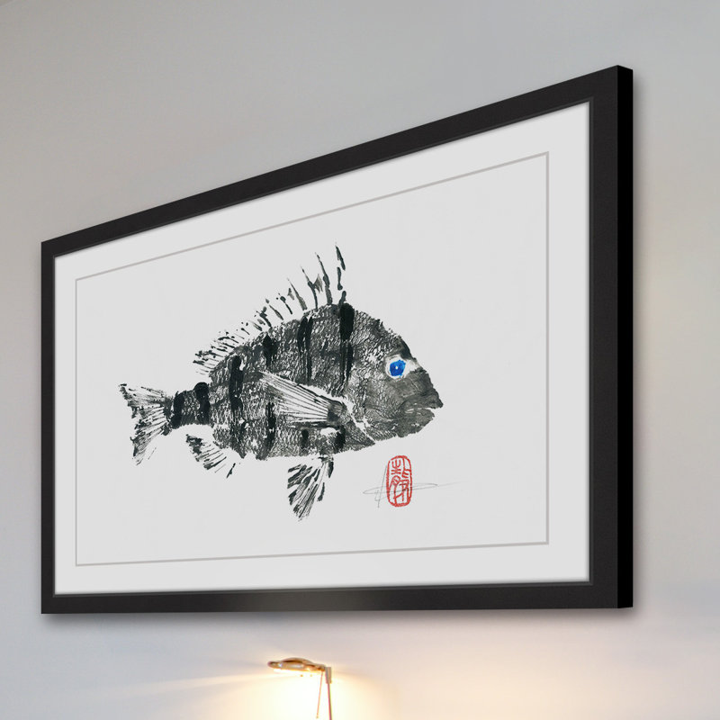 « sheepshead », reproduction d’art encadrée, H 24 po x l 36 po x P 1,5 po