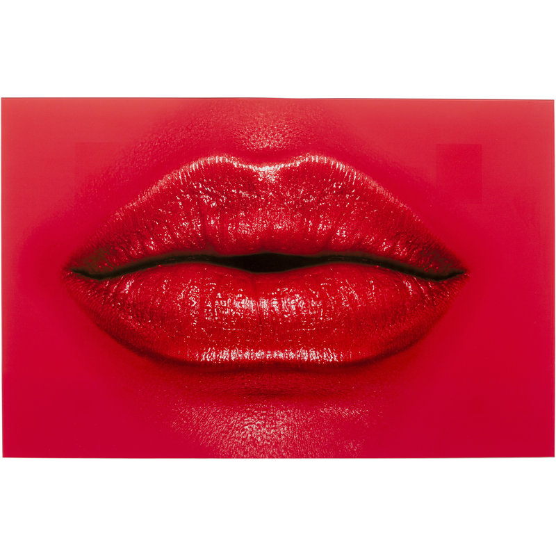 Red Lips Print on Glass