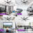 84" Modern Industrial Black Commercial HVLS Ceiling Fan with Foldable LED Lights and Remote Control, 6-Speed Reversible DC Motor, Timer, 6 Extra Large Aluminum Blades, 10"&24" Downrods Included-1390103996