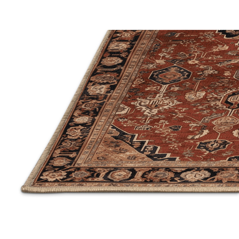 Tapis brun lavable à la machine, Carré 7 pi