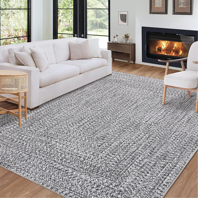 10x13 Washable Rug Area Rug for Living Room Non Slip Backing Modern Rustic Floor Carpet for Bedroom Dining Room Home Decor