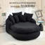Fauteuil demi-tonneau 53 po avec méridienne ronde surdimensionnée 53 po Chenille-118022642