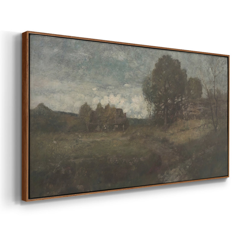 Paysage, série DLZXII, galerie encadrée, prête à être accrochée, Noyer, H 21 po x l 41 po