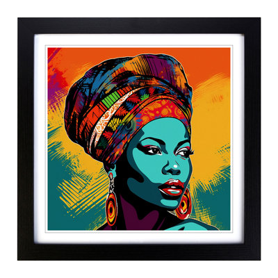 African Woman Pop Art No.3 - Framed Print