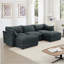 Canapé à assise profonde en U avec repose-pieds 3 places avec repose-pieds, canapé 3 places avec 2 repose-pieds mobiles, canapé modulaire surdimensionné avec tiroir de rangement sous chaque siège, chenille-2102509109-2102509096
