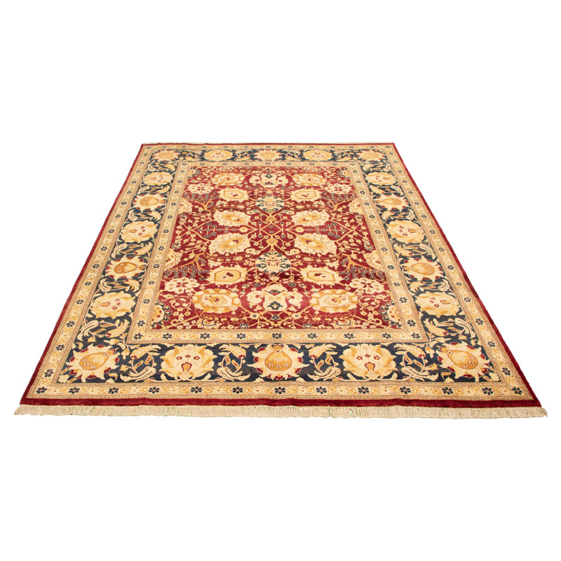 Tapis de la zone en laine beige/rouge 8 pi 10 po x 11 pi 10 po one-of-kind à la main-noué la 2010 Bletsoe