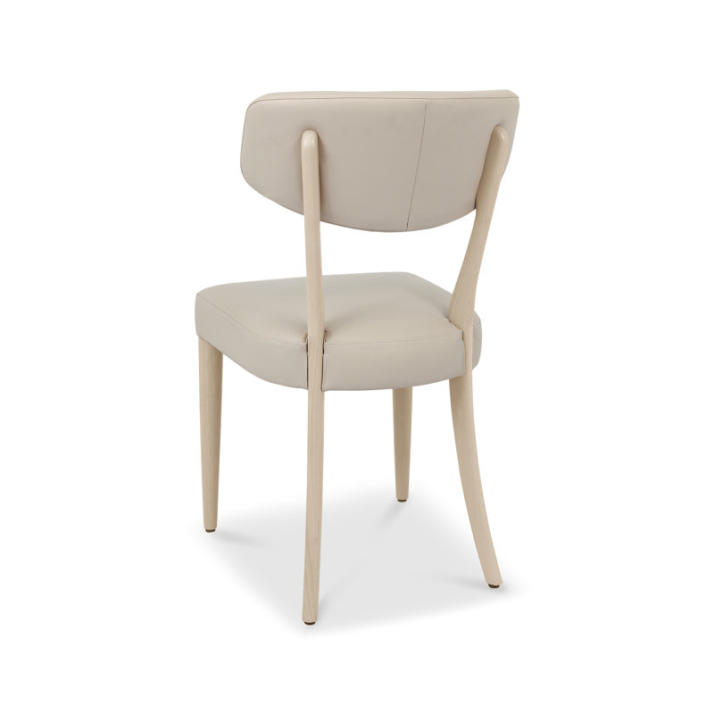 19cm H Upholstered Side Chair, Beige Wood