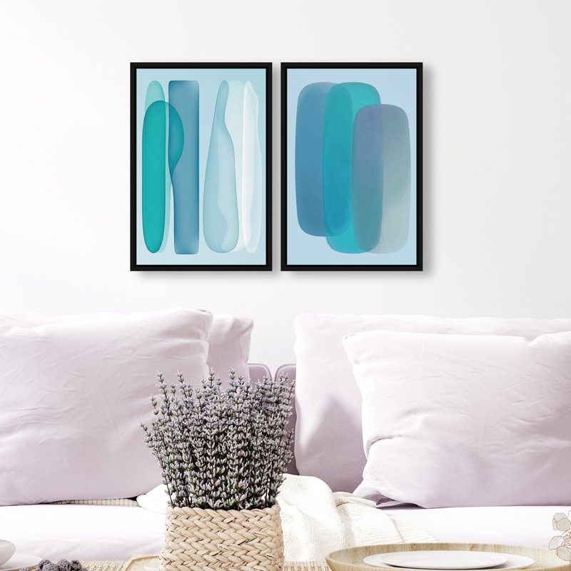Glacier Gradients Set Set by Oliver Gal, 32"H x 22"W, Black Floater Frame