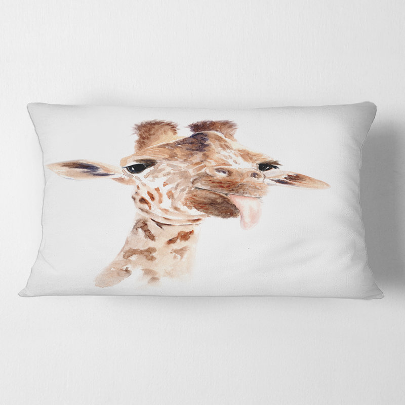 Portrait d'une girafe et housse de coussin rectangulaire