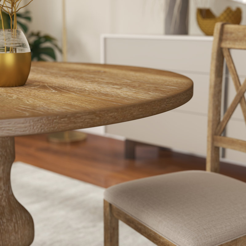 Keltner Round Solid Wood Base Dining Table, Oak