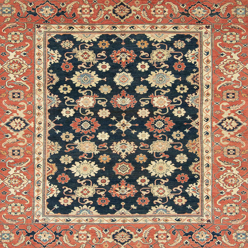 Abstract Indoor Rug, Square 5'