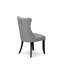 L'ensemble de table de cuisine moderne de 7 pièces comprend une table de cuisine et 6 chaises parsons en polyester gris clair avec dossier capitonné, 44 x 100 pouces, noir sablage-1582080622