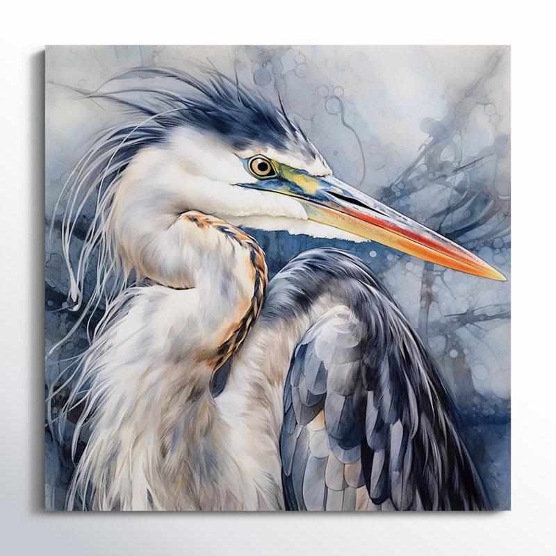 Heron Waterbird II On Canvas Print, No Frame, 30" H x 30" W, Wrapped Canvas